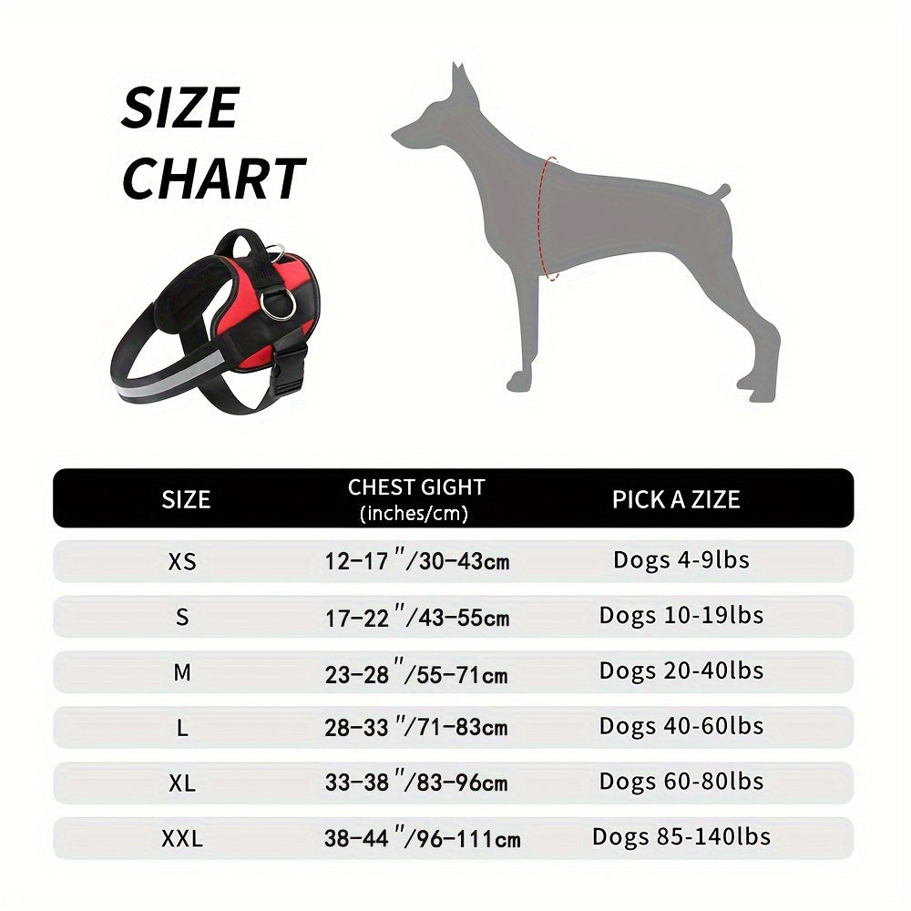 DAYSBreathable Reflective Dog Harness - Breathable And Adjustable PEt Vest For Outdoor Walking Travel Pet Harness With Control Handle