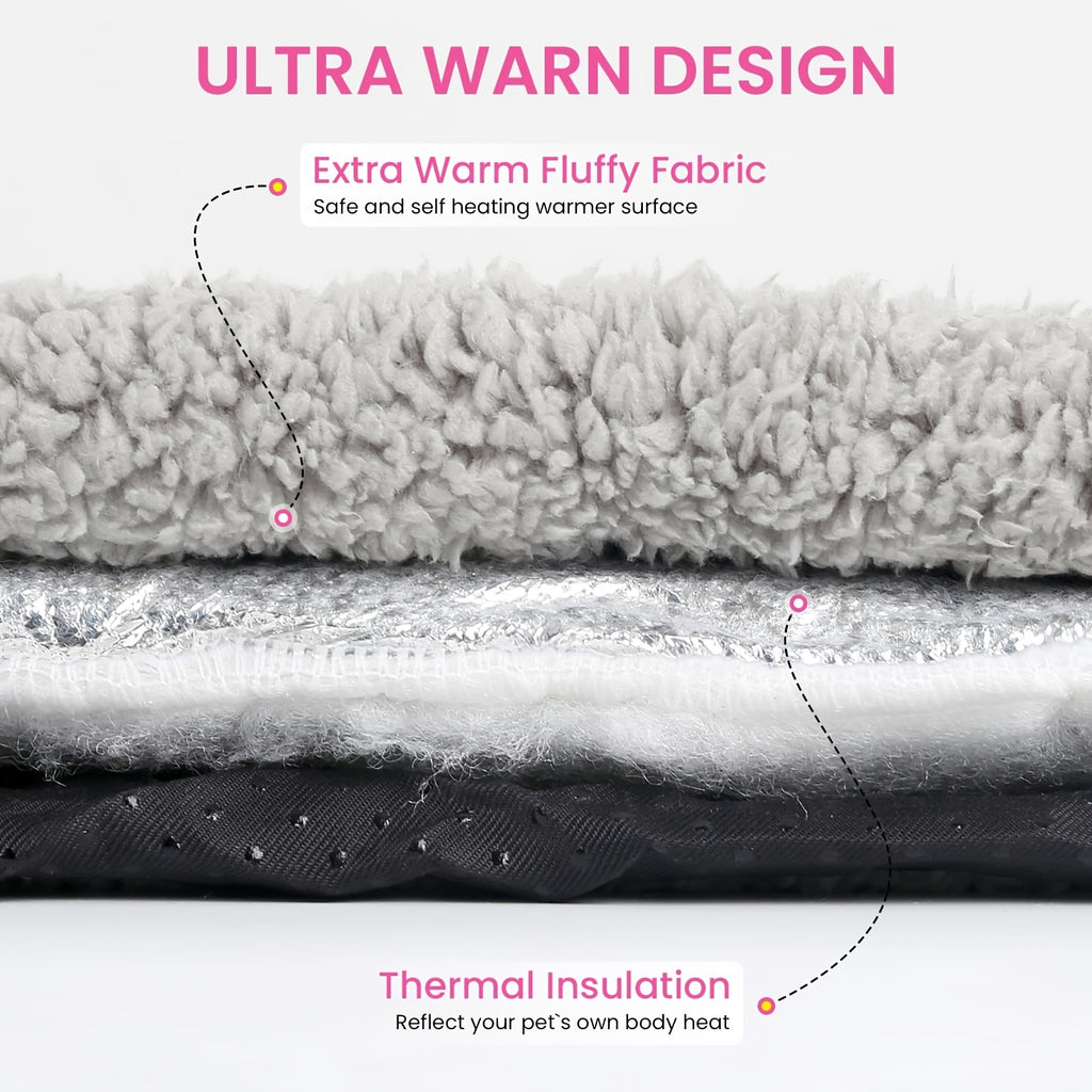 Bed Mat With Detachable Washable For Small Medium Dogs Indoor Warm Non-Slip Cat Mat