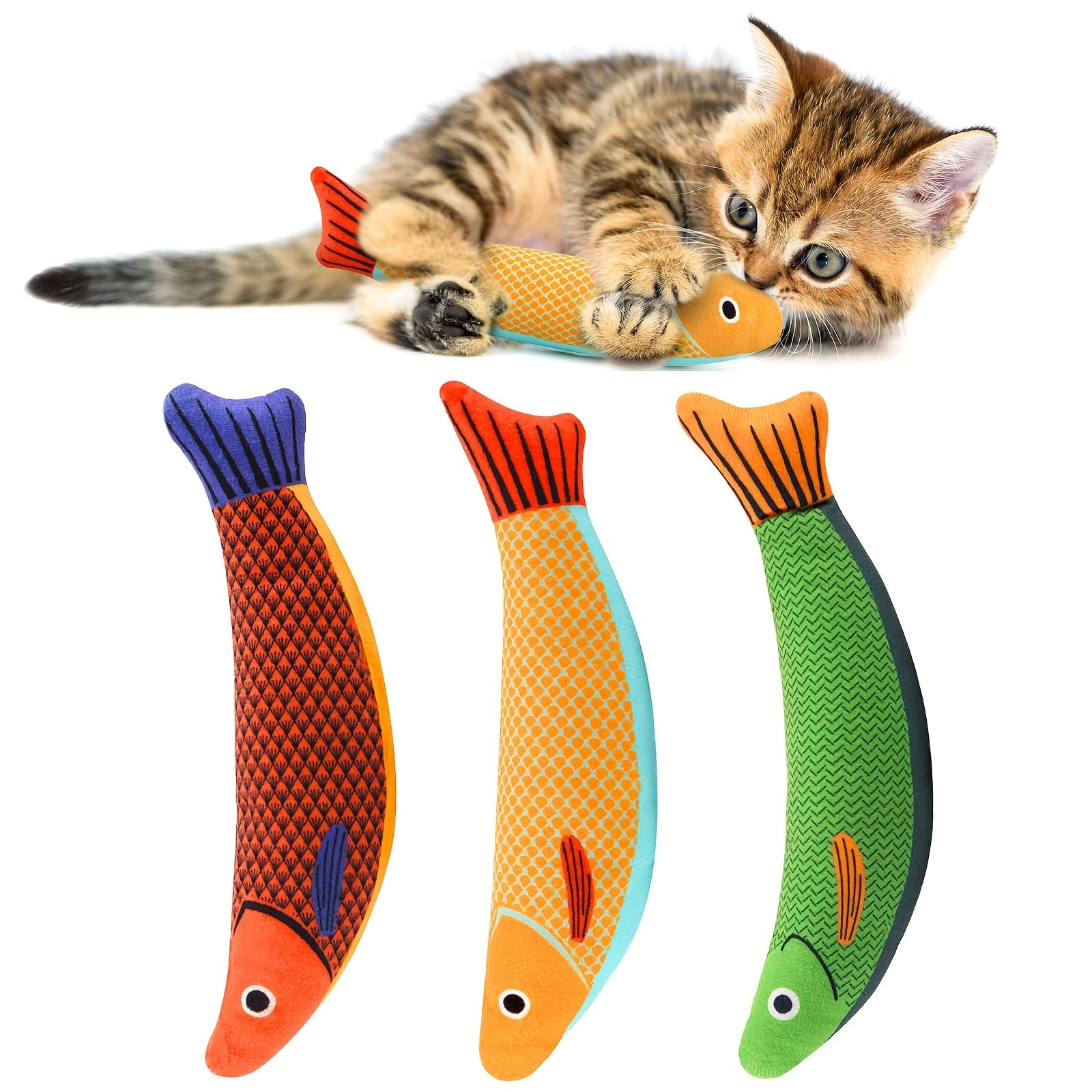 Cat Toys with Crinkle Sounds, Soft Durable Play Toy Set for All Cat Breeds, Indoor Boredom Relief Pet Accessories with Polyester Material