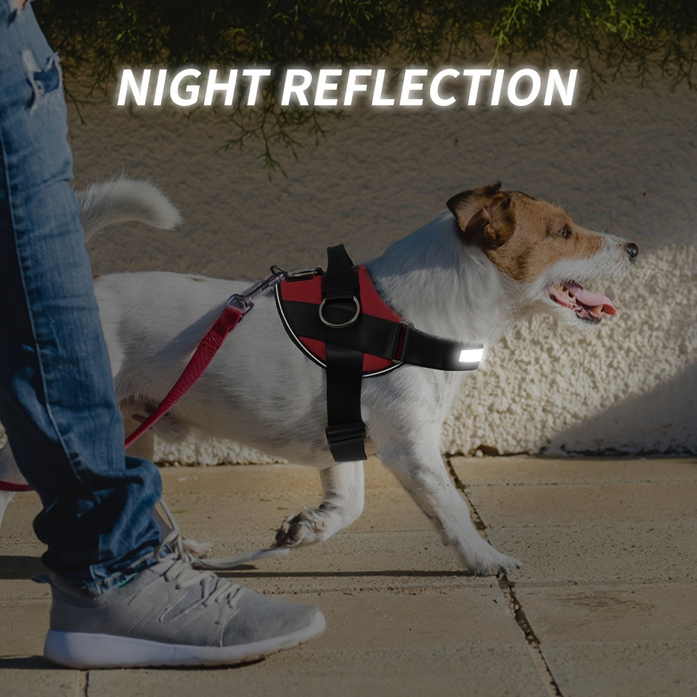DAYSBreathable Reflective Dog Harness - Breathable And Adjustable PEt Vest For Outdoor Walking Travel Pet Harness With Control Handle