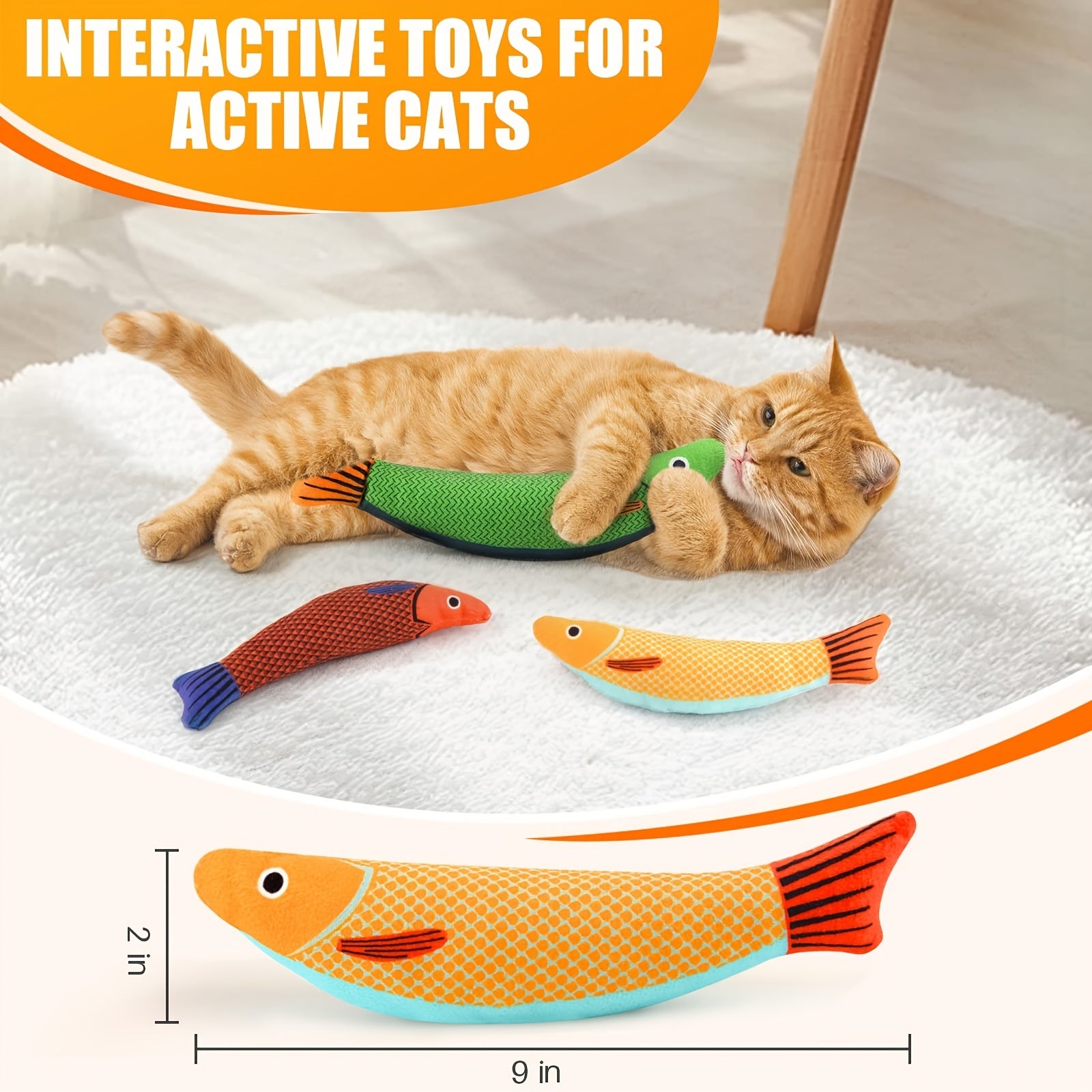 Cat Toys with Crinkle Sounds, Soft Durable Play Toy Set for All Cat Breeds, Indoor Boredom Relief Pet Accessories with Polyester Material