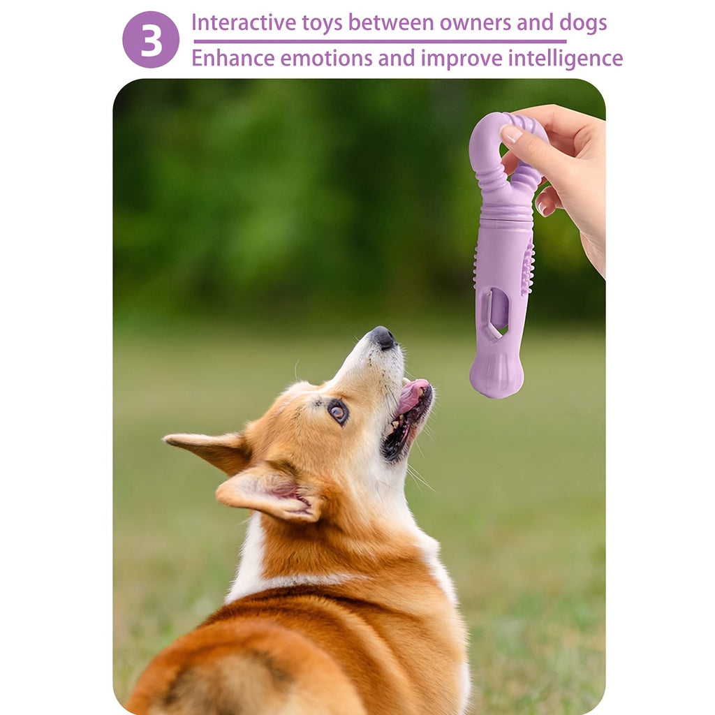 Bite-Resistant Nylon Dog Bully Stick Holder with Rotating Bone Dispenser - Dental & Chew Toys for Aggressive Chewers, Small/Purple for Puppies & Small Dogs (all Breeds)