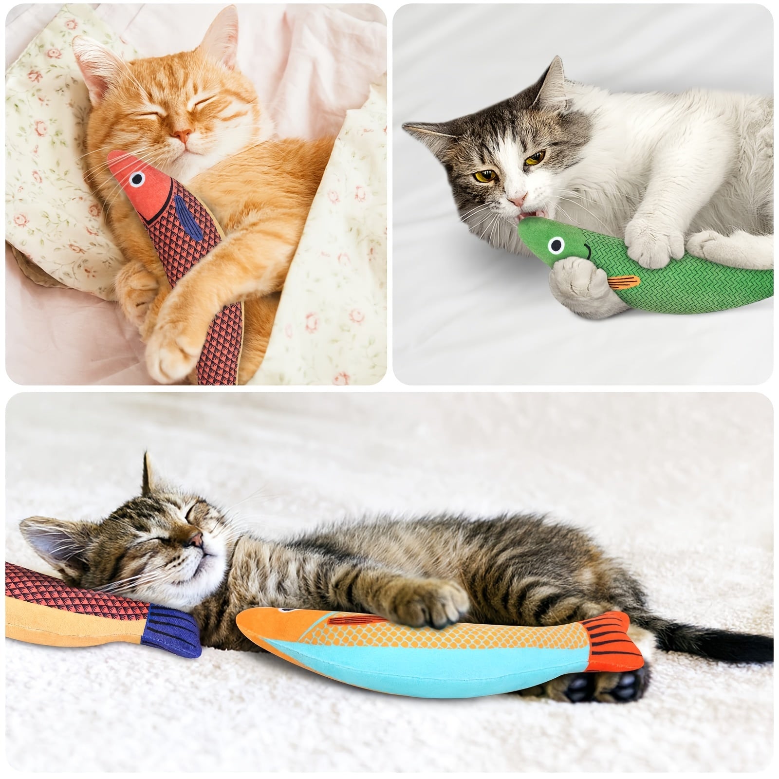 Cat Toys with Crinkle Sounds, Soft Durable Play Toy Set for All Cat Breeds, Indoor Boredom Relief Pet Accessories with Polyester Material