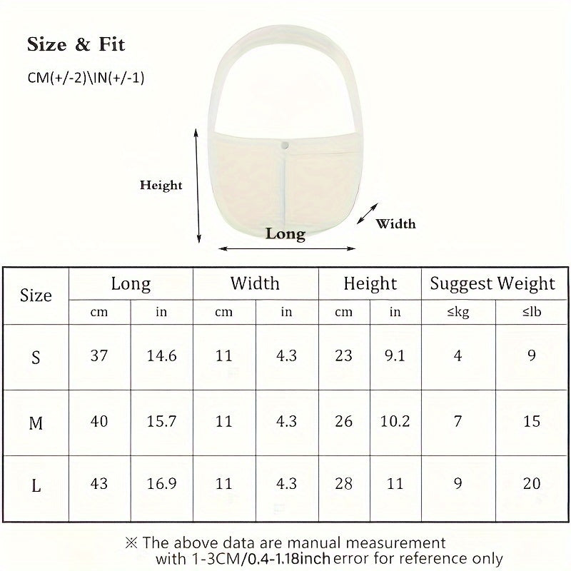 Carrier Backpack for Small to Medium Dogs and Cats - Durable Polyester, Snap Closure, Dog Backpack Carrier