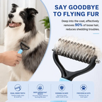 Pet Grooming Brush - Double Sided Shedding and Dematting Undercoat Rake Comb for Dogs and Cats, No More Nasty Shedding or Flying Hair