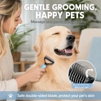 Pet Grooming Brush - Double Sided Shedding and Dematting Undercoat Rake Comb for Dogs and Cats, No More Nasty Shedding or Flying Hair