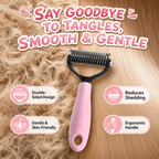 Pet Grooming Brush - Double Sided Shedding and Dematting Undercoat Rake Comb for Dogs and Cats, No More Nasty Shedding or Flying Hair