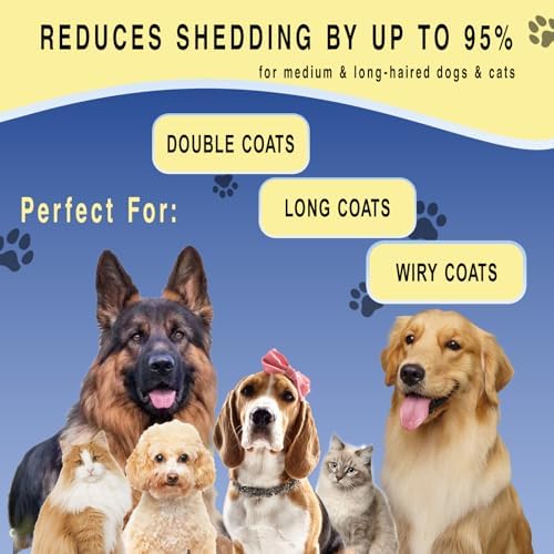 Pet Dematting Undercoat Rake - Double-Sided Deshedding Brush for Long-Haired Dogs & Cats