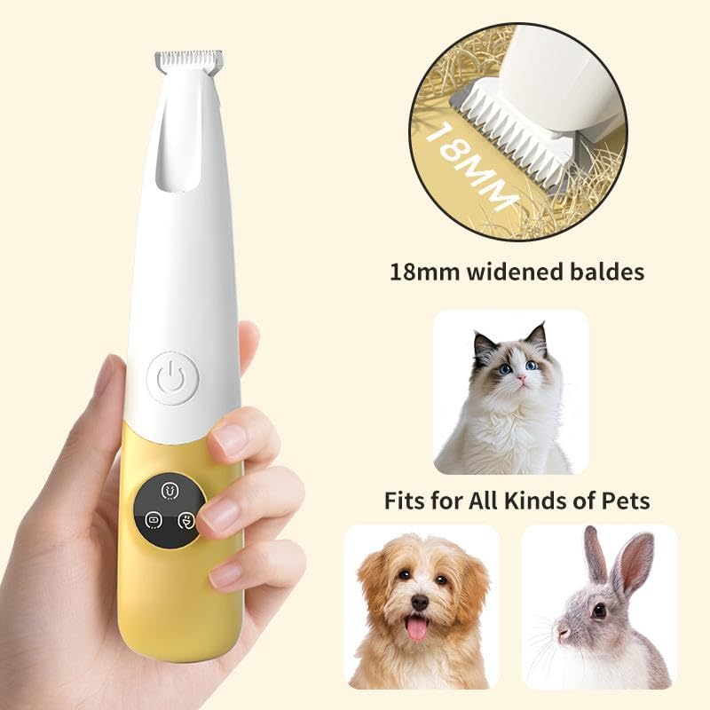 Rechargeable Pet Hair Trimmer Kit - Cordless Quiet Clippers for Small Medium Dogs & Cats