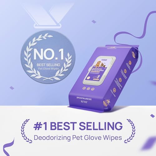 Pet Grooming Wipes 20 Pack - Natural Hypoallergenic with Coconut Oil & Aloe Vera